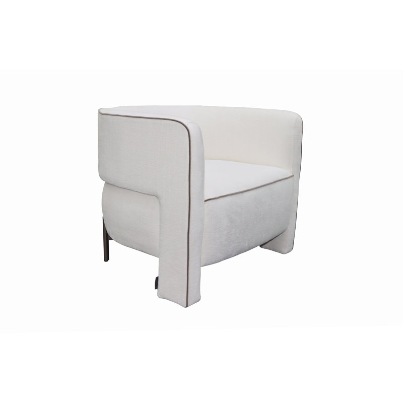 Haleigh Barrel Chair, Antonio Dove 100% Polyester, Moondust