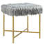 Mercer41 Modern Stool Ottoman Footrest Stool Decorative With Metal Legs Grey-680535406