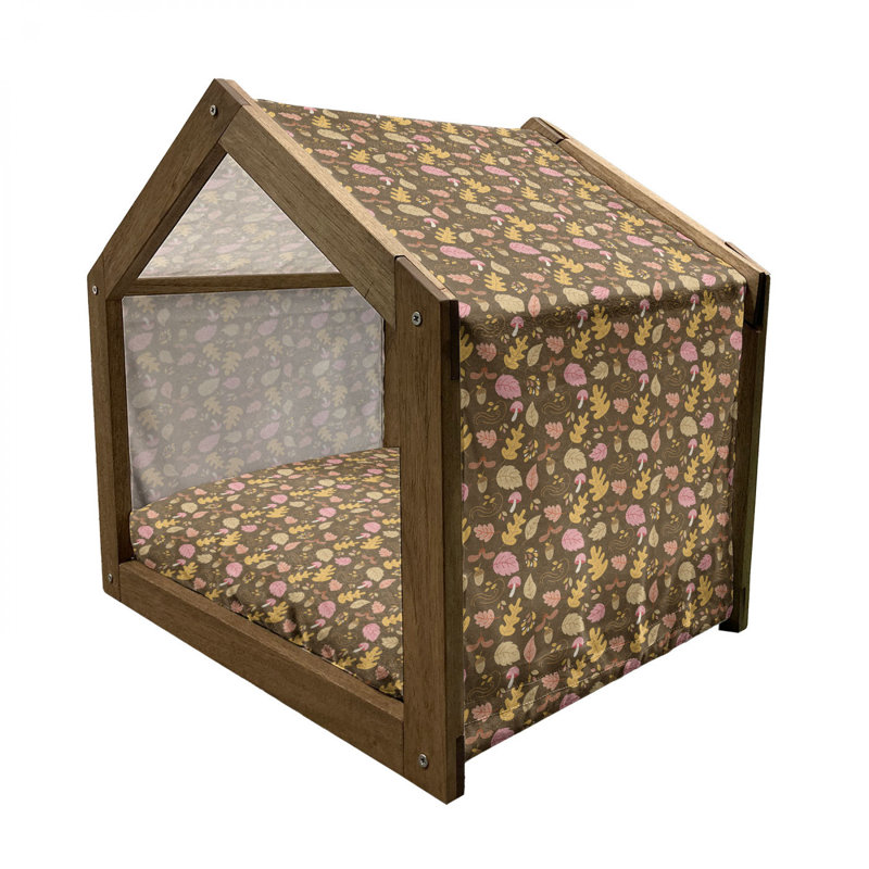 Niche pour chien en bois brun, H 22,44 po x l 23,62 po x P 17,72 po