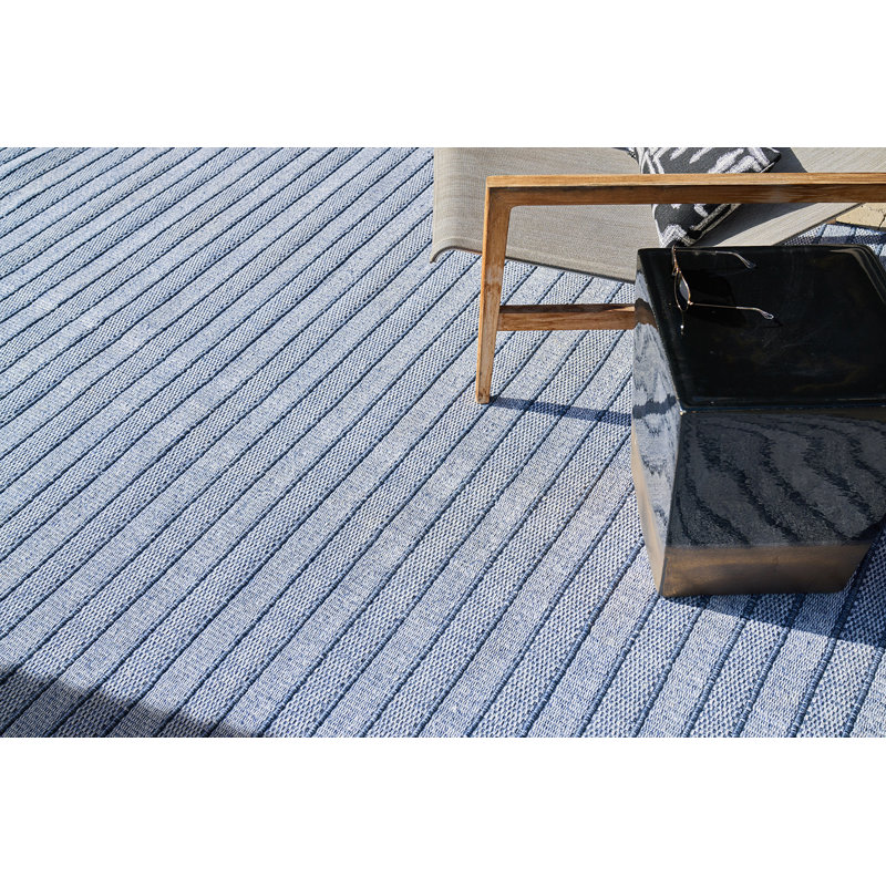 Nova Striped Area Rug in Blue, Rectangle 10' x 14'