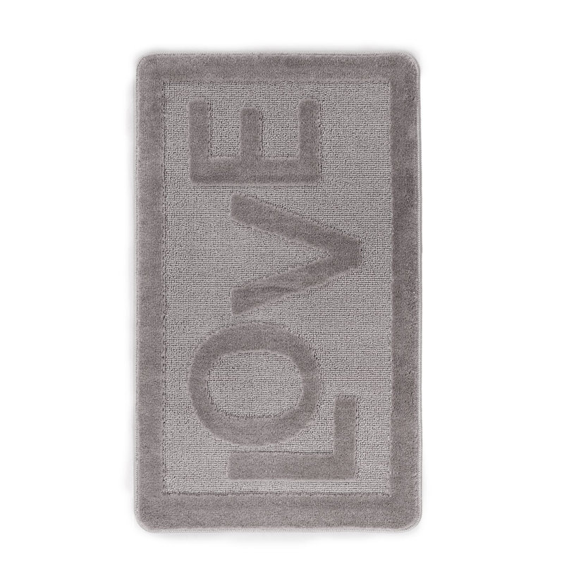 Non-Slip Bathmat, Grey, 23.6 x 39.4 Inches | 100% Polypropylene, 10 mm Total Thickness, 1300 g/m² | Machine Washable at 30°F, Vacuum Friendly | Perfect for Bathroom Safety & Comfort, Durable Design