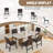 Metal Frame Breathable Synthetic Leather Upholstery Modern Dining Chairs Brown（Set for 6）-1581241667-1581241664