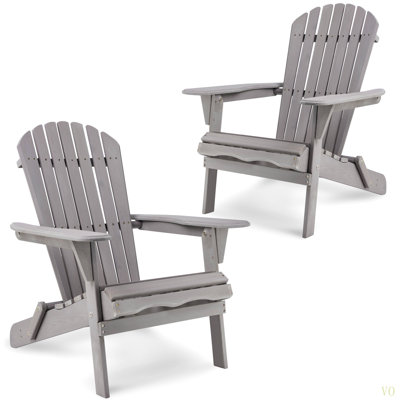 Wood Lounge Patio Chair For Garden Outdoor Wooden Folding Adirondack Chair Set Of 2 Solid Wood Lounge Patio Chair For Garden, Lawn, Backyard