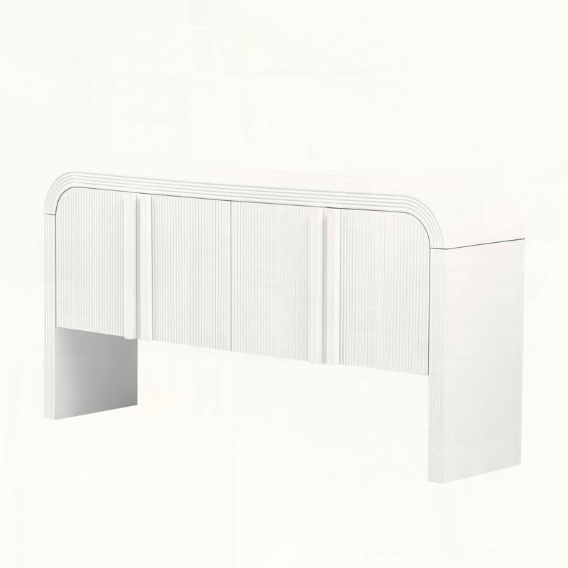 Console à vagues avec 4 portes et tablette réglable, White