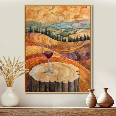 Gracilyn vignoble avec verre de vin en Provence, paysage encadré