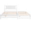 Lit plateforme ajustable de taille double gigogne en blanc - Fabriqué en bois de pin robuste et combiné pour une utilisation durable-1842663212