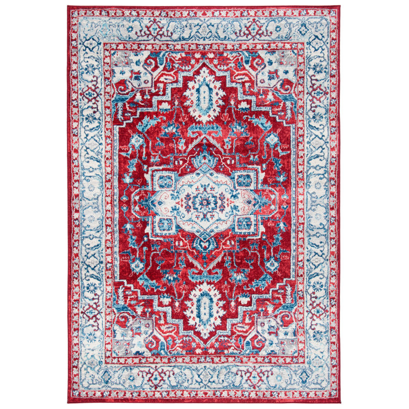 Aurich 851 Area Rug In Red / Beige, Rectangle 3' x 5'