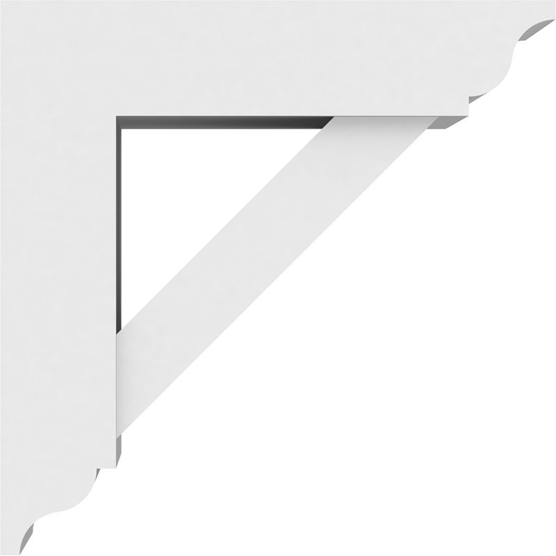 Support en uréthane standard traditionnel avec extrémités traditionnelles, brun clair apprêté, H 12 po x l 5 po x P 12 po