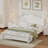 Wood Platform Bed Frame,Retro Style Platform Bed With Wooden Slat Support-800915624-800915622