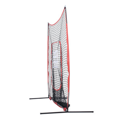 Filet d'entraînement de baseball portatif 7 pi x 7 pi avec té et cible - filet de sécurité tout-en-un pour l'entraînement au lancer, au lancer et à la capture