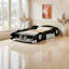 Lit plateforme double en forme de voiture de course avec roues - Design noir élégant pour chambre d'enfant-817428116