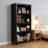 27.5”W 4-Tier Bookcase, Adjustable Storage Shelf for Living Room, Bedroom & Home Office, Black-1236309874