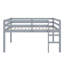 Lit mezzanine double en bois d'hévéa avec échelle-1764019047