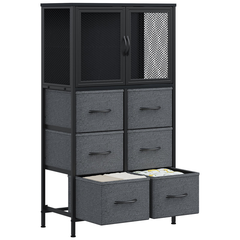 Steel 2 - Door Rectangle Accent Cabinet, Deep Grey