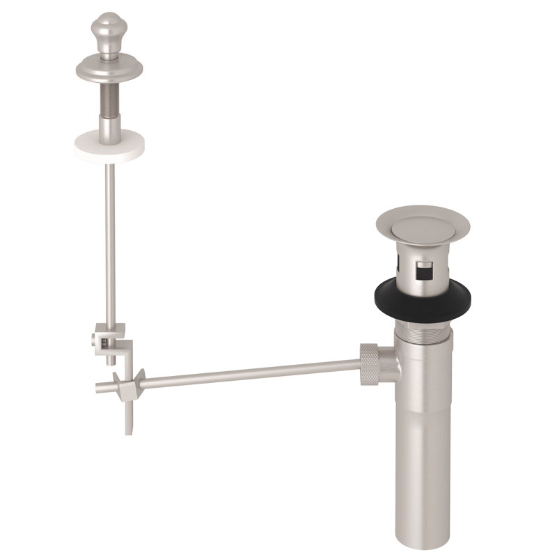 Bathroom Sink Drain With Overflow, Satin Nickel