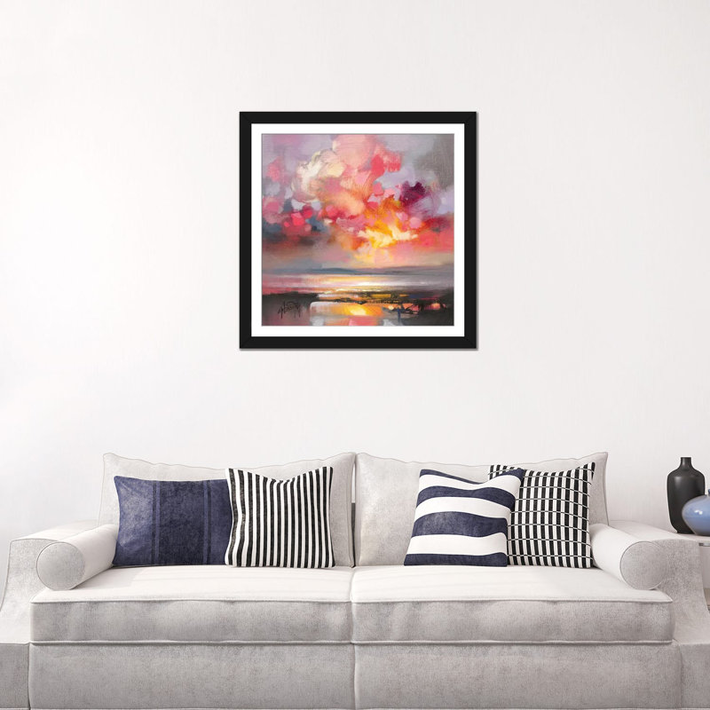 « rose cumulus study i », impression sur toile, Papier d'art encadré noir, Blanc, H 16 po x l 16 po x P 1 po