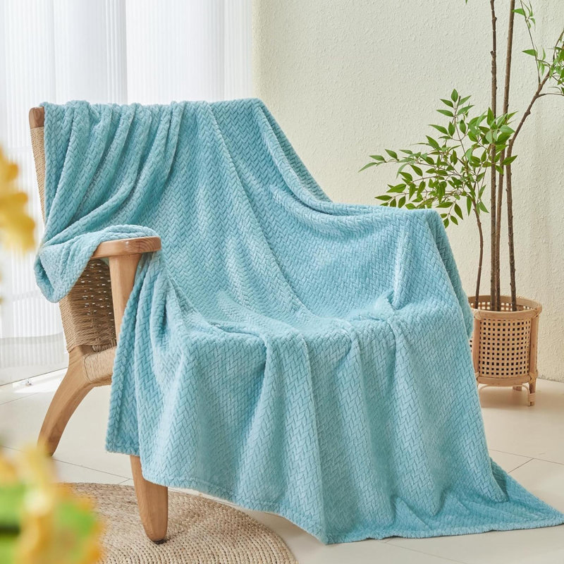 Jeté super doux en flanelle soyeuse Coral Premium, L 40 po x L 60 po, Vert menthe