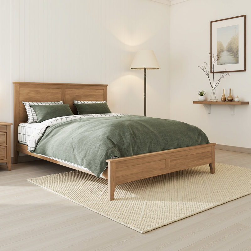 Platform Bed with Wooden Slats Support, Full / Double, Seadrift