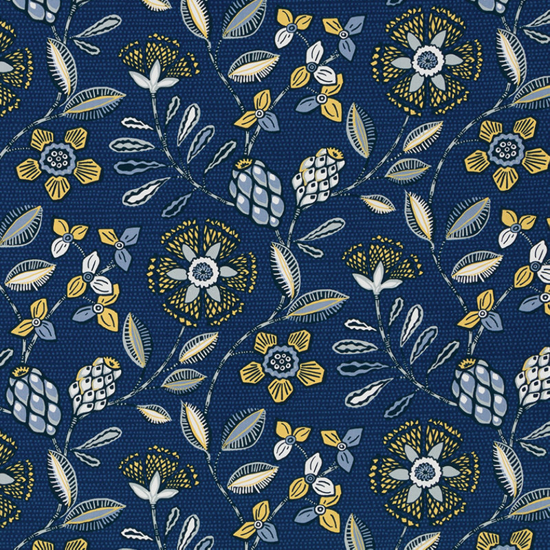 Robert Allen @Home Kanga 100% Cotton Fabric, Lapis