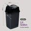 Petite poubelle en plastique avec couvercle pivotant pour dortoir, salle de bain, chambre à coucher, 2,5 gallons - 10 litres, gris-122762225-122762226