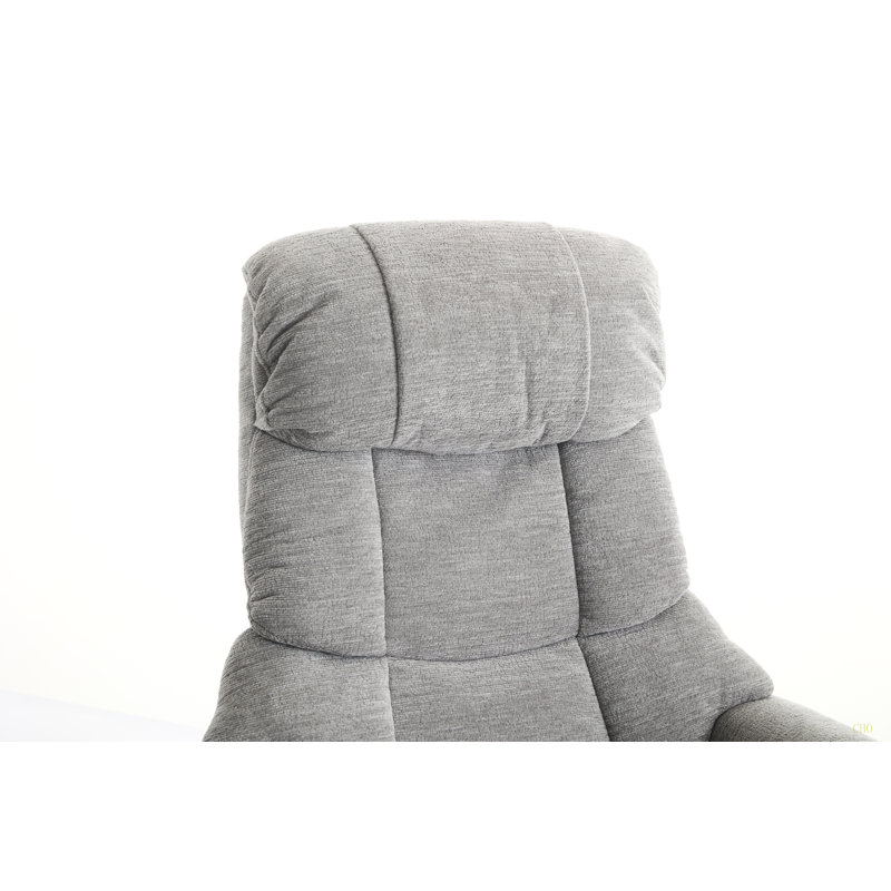 Fauteuil inclinable de massage en chenille pivotant à 360 ° avec repose-pieds Brian, Gris