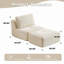 Méridienne simple moderne en mousse à mémoire de forme avec repose-pieds en tissu velours côtelé sans assemblage avec coussins-116723673