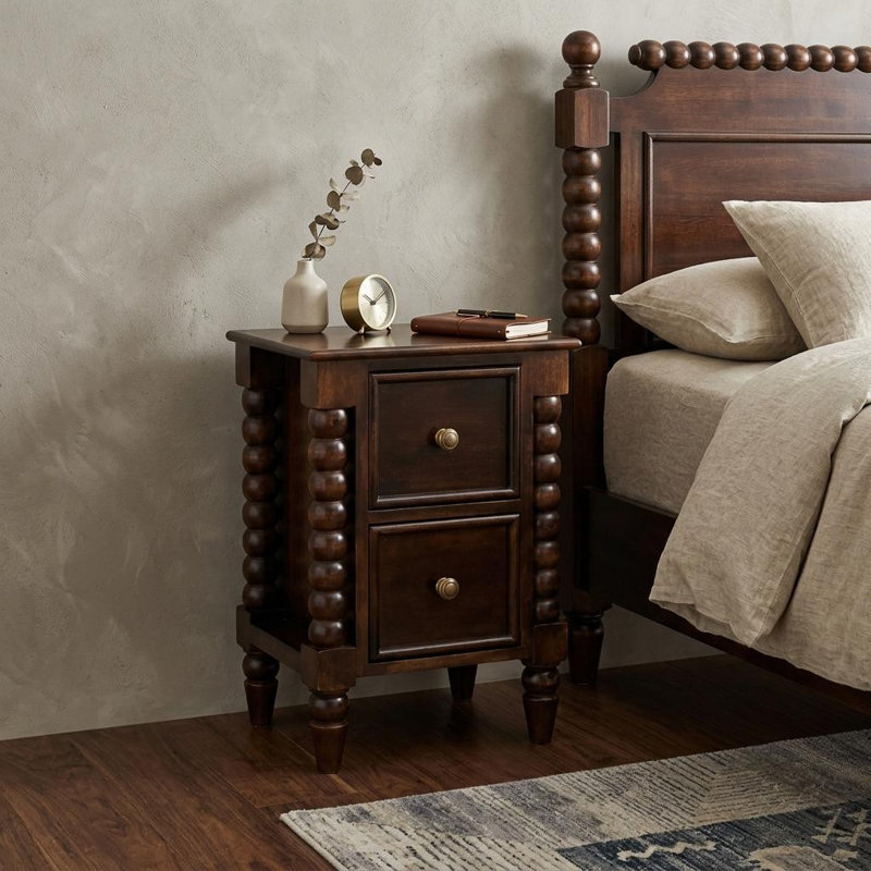 Spindle Winewood Nightstand