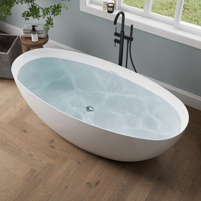 65'' Freestanding Tub Deep Soaking Acrylic Bathtub