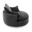 Fauteuil demi-tonneau pivotant à 360 ° avec coussin double couche et 3 coussins-1678639990