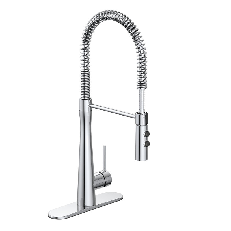 Vetta Pull Out Kitchen Faucet with Soap Dispenser, Brushed Nickel