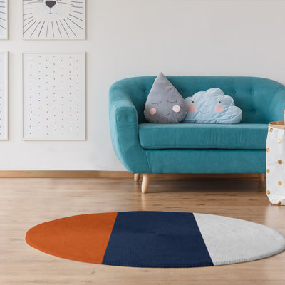 Tapis orange/bleu