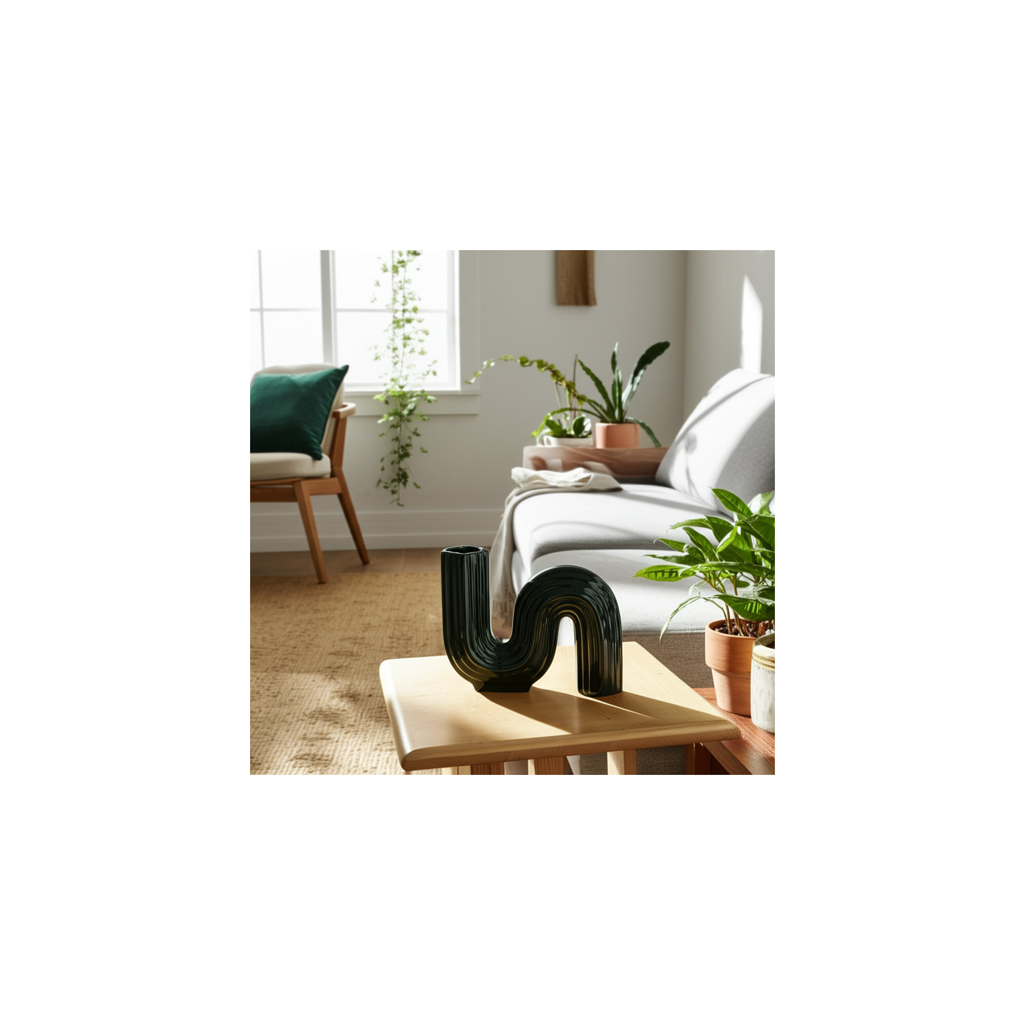 Elysia 6'' Table Vase, Dark Green