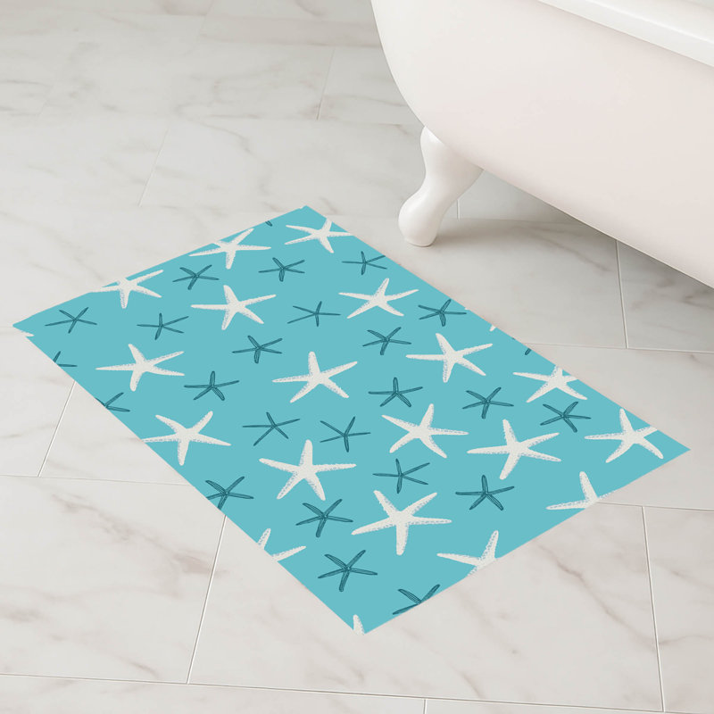 Tapis de bain Starfish, Bleu, Simple - L 34 po x l 21 po