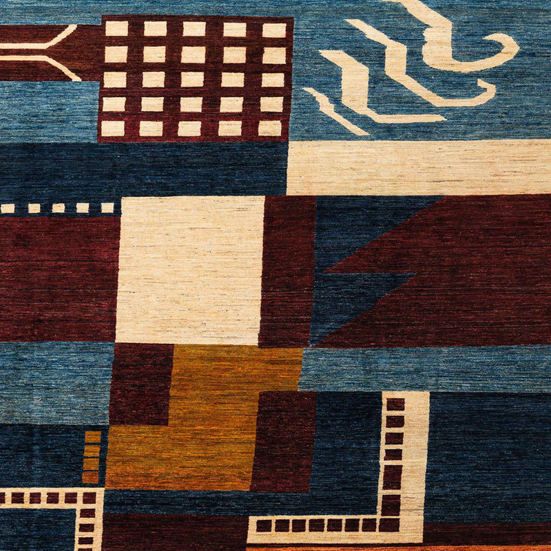 Tapis abstrait moderne 4231, Carré 3 pi