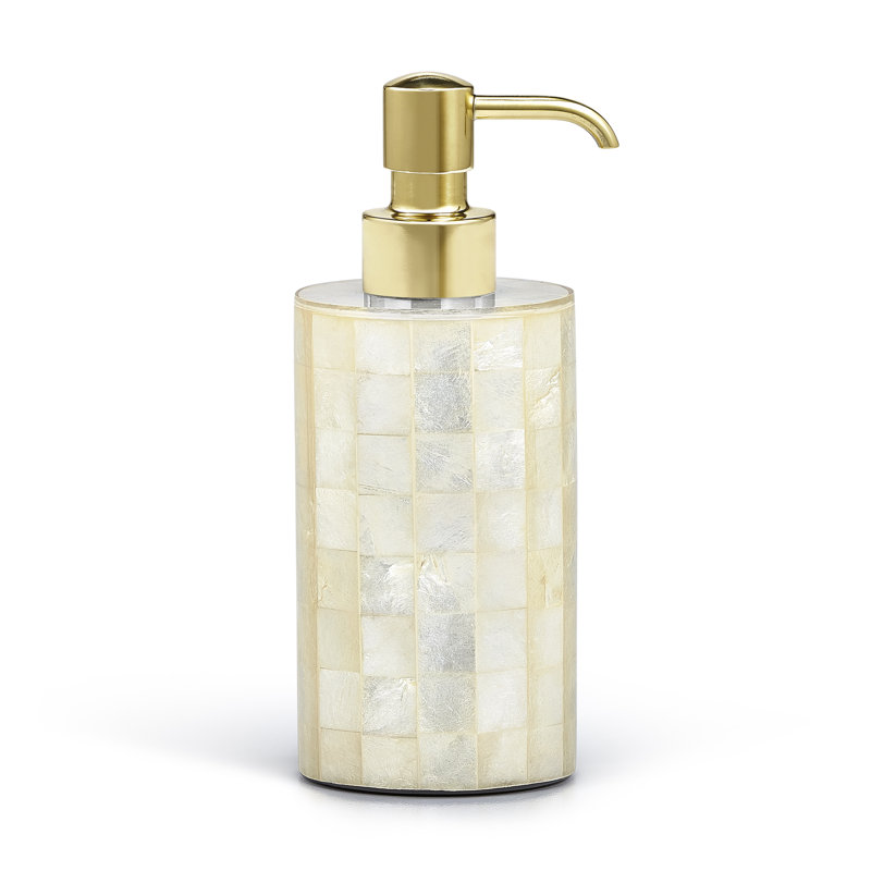 Capiz Soap Dispenser, Champagne/Unplated Brass