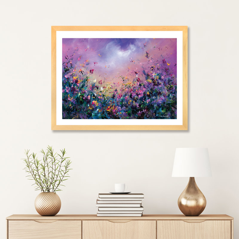 « arc-en-ciel » par jaanika talts-impression sur image, H 16 po x l 24 po x P 1 po, Toile avec cadre en bois beige
