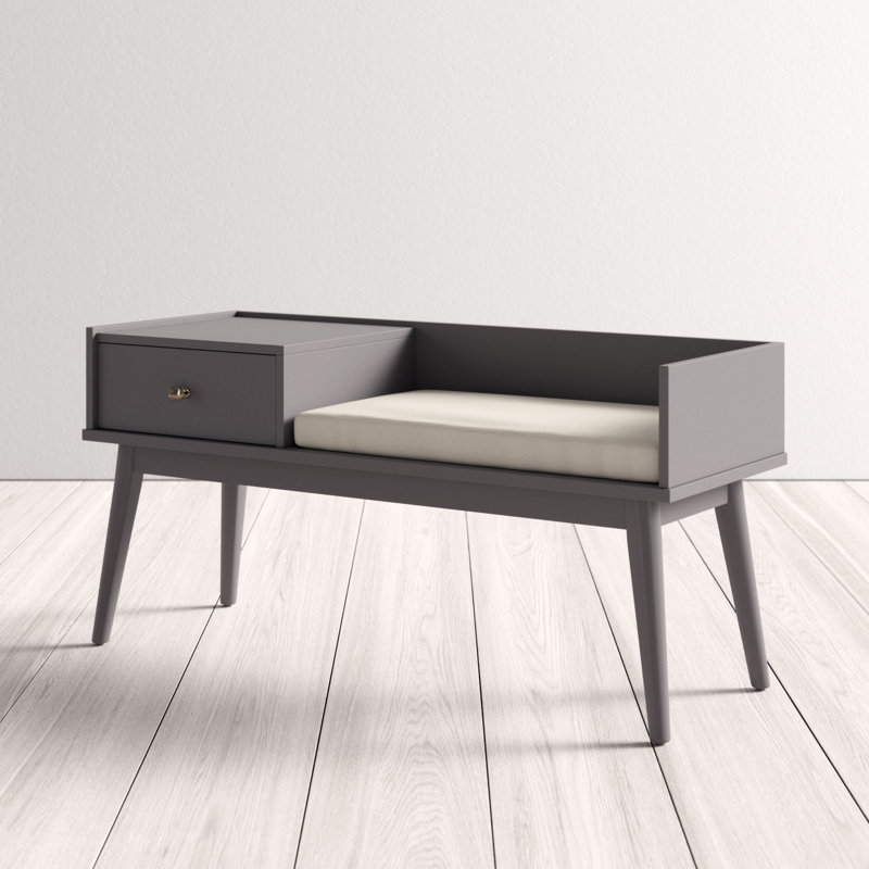 Hartnett Linen Upholstered Storage Bench, Frost Gray