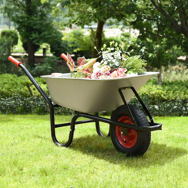 Varrick Metal Wheelbarrow Planter, Sliver
