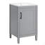 Meuble-lavabo de 20 po avec lavabo en céramique, porte à fermeture douce, tablette réglable en forme de U, support de rangement pour porte, armoire autoportante moderne pour les petites salles de bain