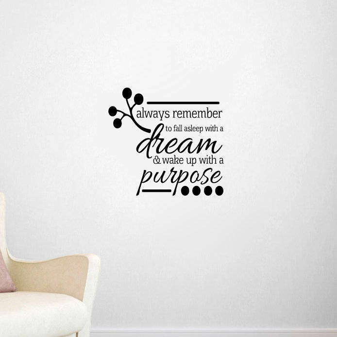 Adhésif décoratif «Wake Up With a Purpose», Noir