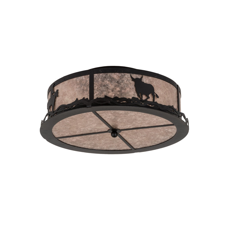 Plafonnier encastré à tambour 21,5 po 2 lumières unique Pettus