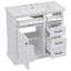 Meuble-lavabo de salle de bain avec lavabo, 2 tiroirs basculants, charnières de porte à fermeture en douceur-585039906