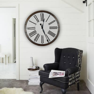 Manorhaven Solid Wood Wall Clock