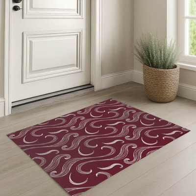 Tapis d'entrée intérieur ultra mince, léger et antidérapant Ocean Current
