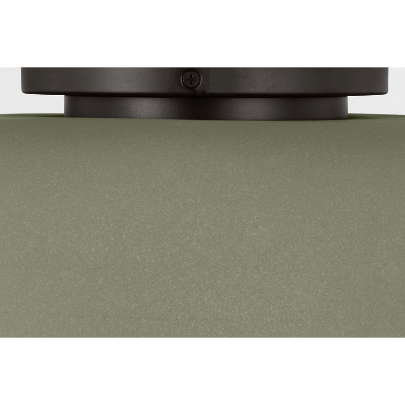 1 - Light Flush Mount, Aged Iron, Sage