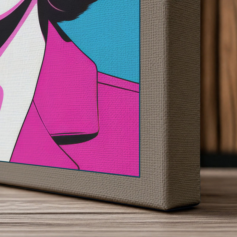 Woman in Sunglasses Modern - Wrapped Canvas, 30x20 - 76.2 x 50.8 cm, Taupe Border