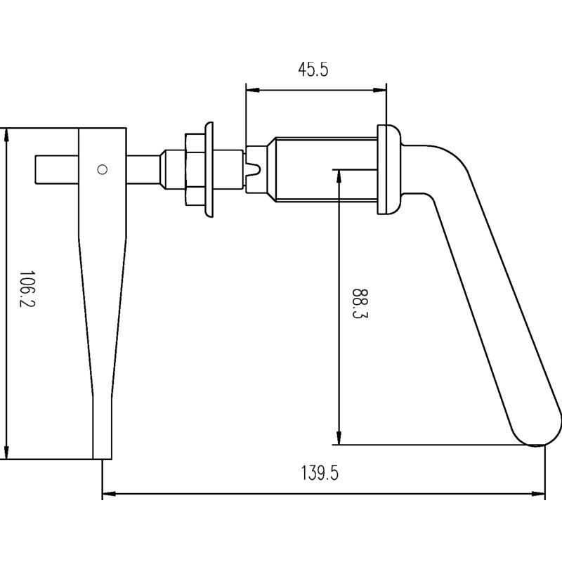 Metal Universal Lever in Chrome