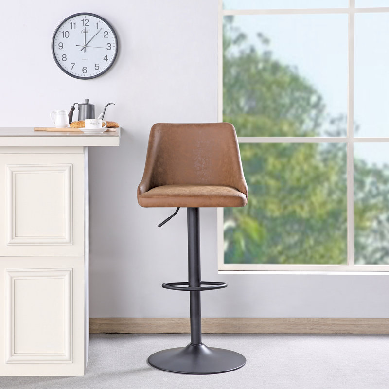 Tabouret de bar pivotant à hauteur réglable Dandrae, Brun