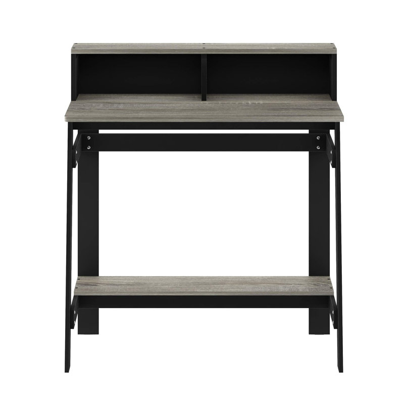 Annie Working Study Desk with Desk Hutch , Gray