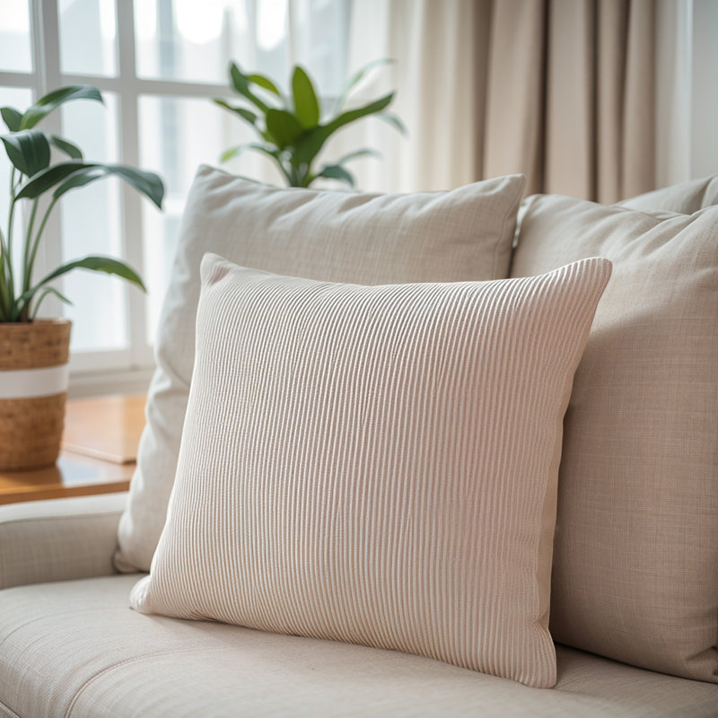 Fine Stripe Fabric Throw Pillow